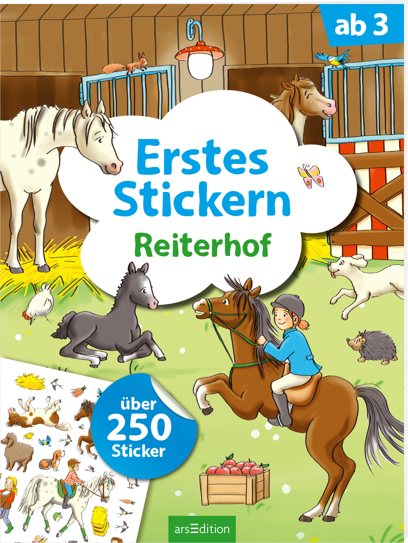 Erstes Stickern Reiterhof Stickerheft 250+ Sticker