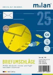 Milan Briefumschläge C6 25er Pack