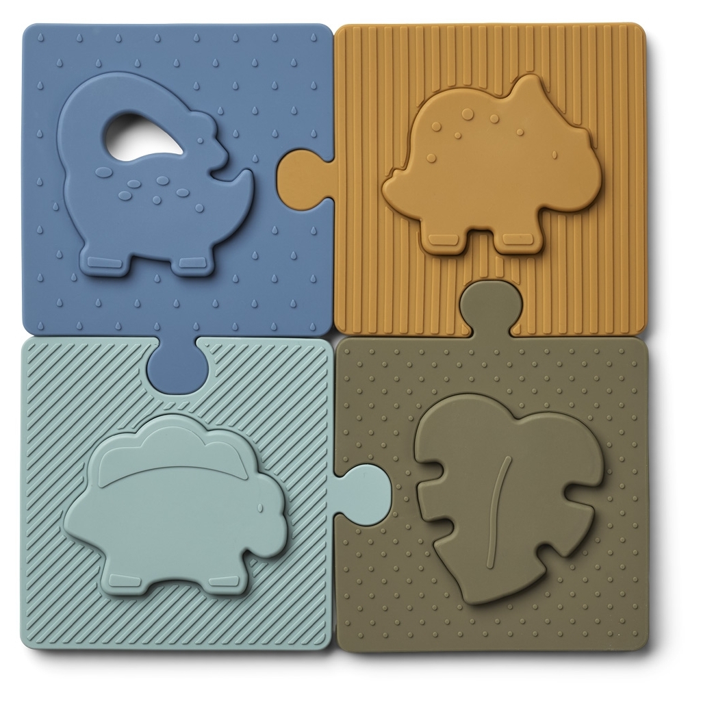 Liewood Silikon Puzzle Dino Blue multy mix Liewood Silikon Puzzle Dino Blue multy mix