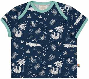 Loud + Proud Kinder T-Shirt Dschungel 1039 dunkelblau 74/80