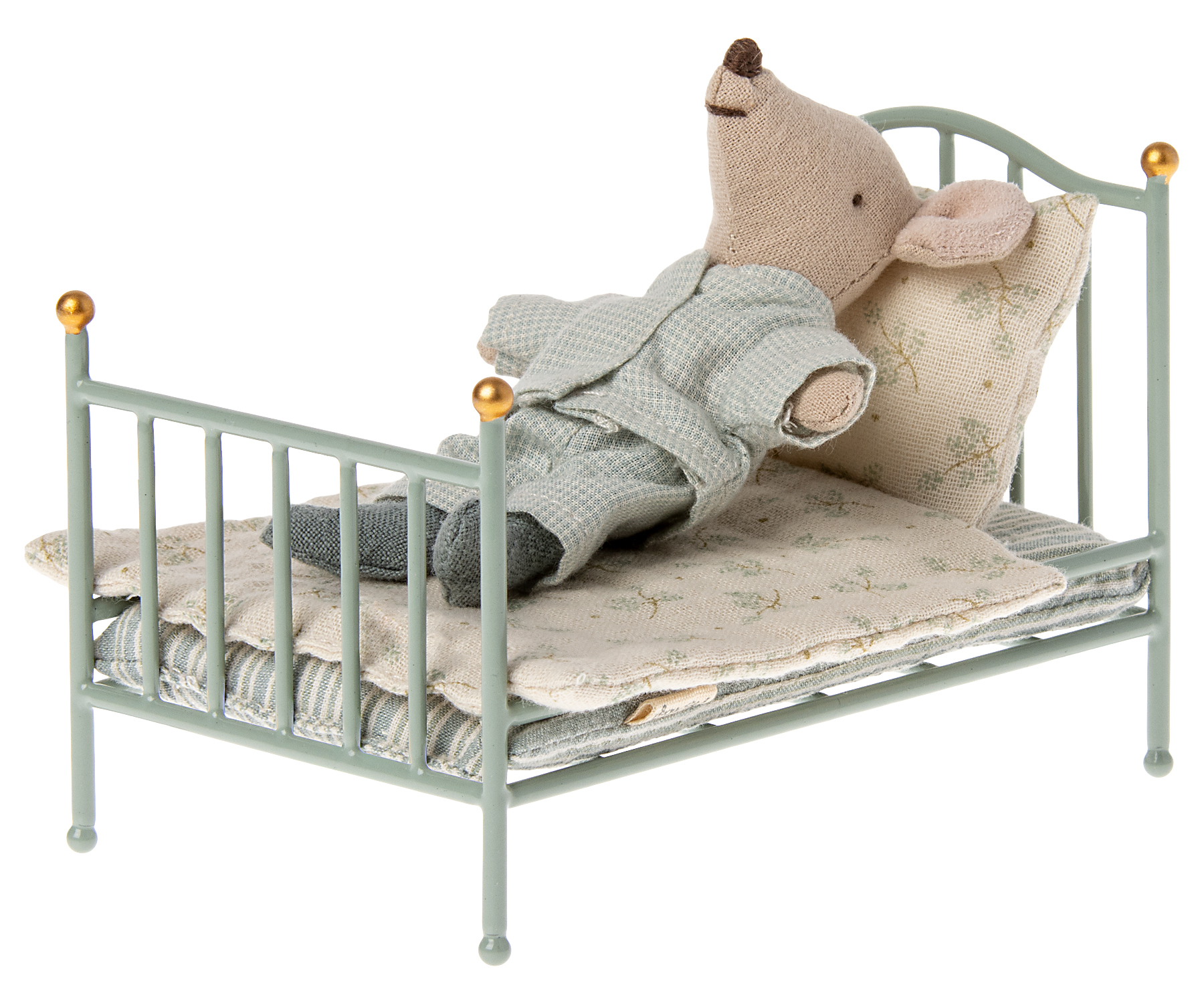 Maileg Vintage Bett für Mäuse Mint