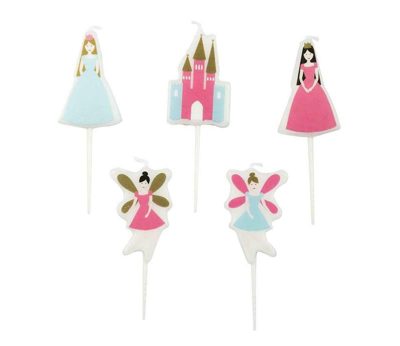 Rico Design Prinzessin Party Kerzen Set verschiedene Motive, 5 Stück