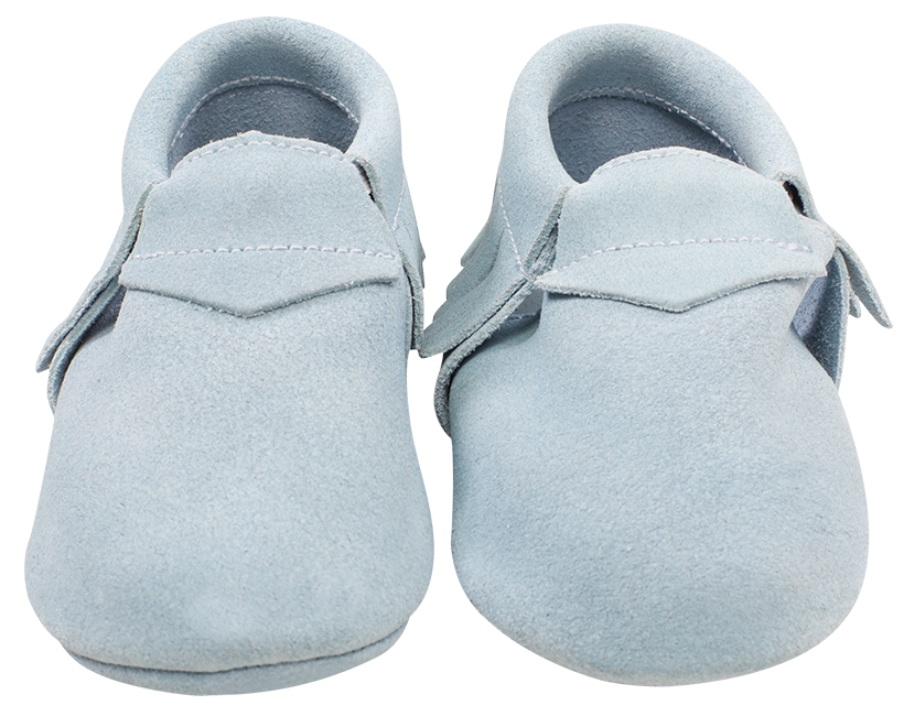 Lait et Miel Leder Baby-Krabbelschuhe Mocassins Design hellblau 18-24 Monate