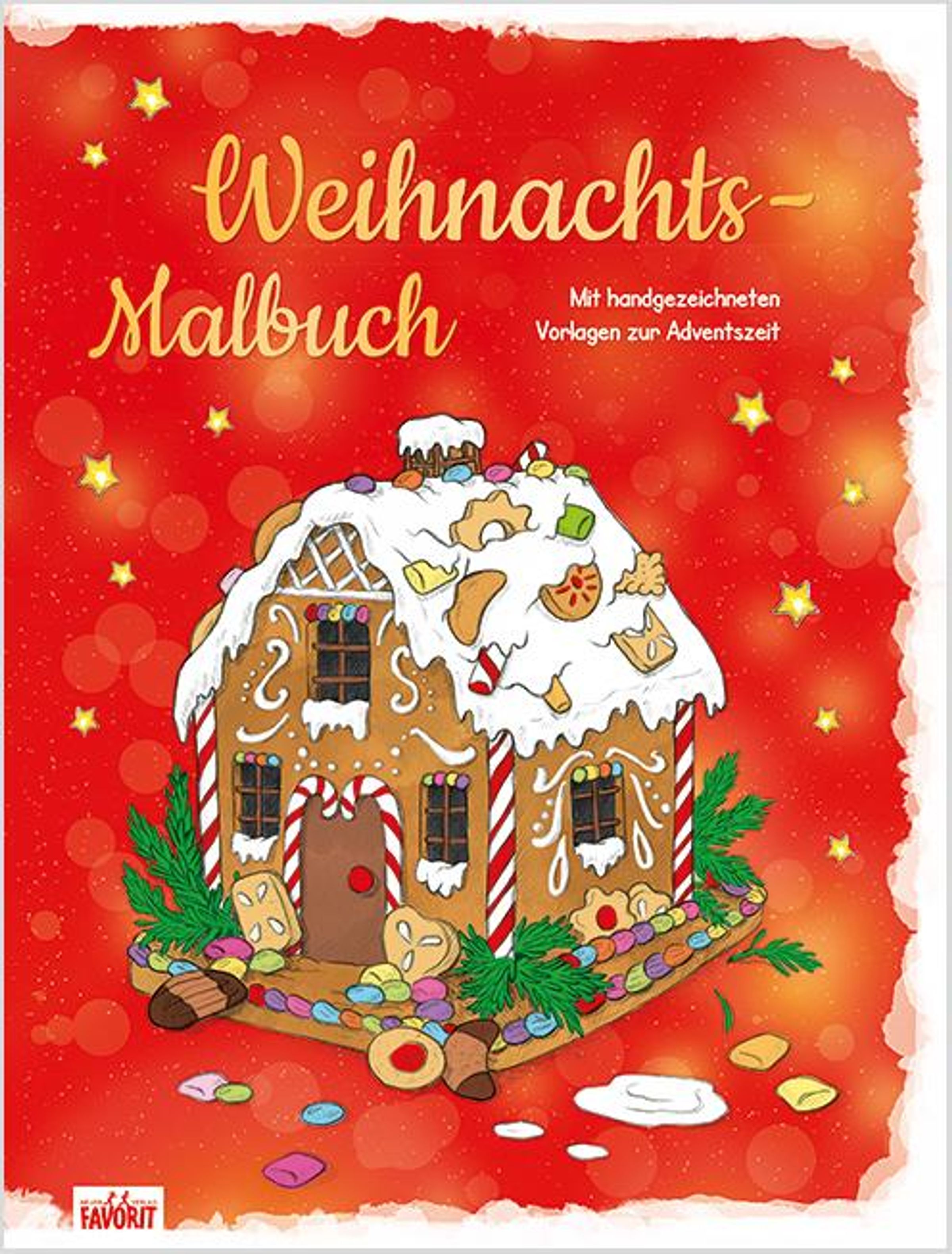 Weihnachts-Malbuch mit handgezeichneten Vorlagen zur Adventszeit