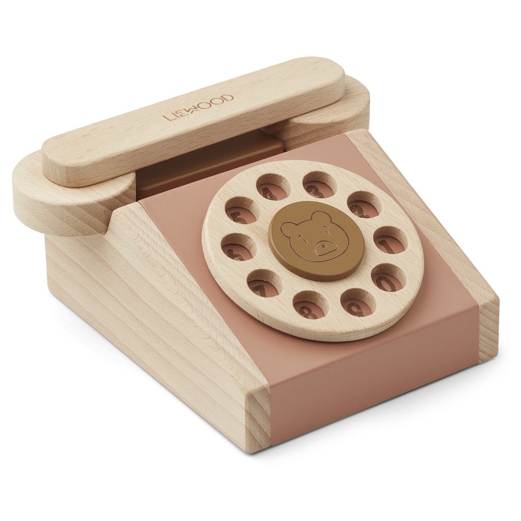 Liewood Selma klassisches Telefon aus Holz Tuscany Rose Multi Mix