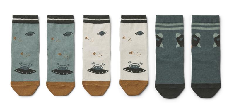 Liewood Kinderstrümpfe Babysocken Space blue mix 3er Set 17/18 (0-6M)