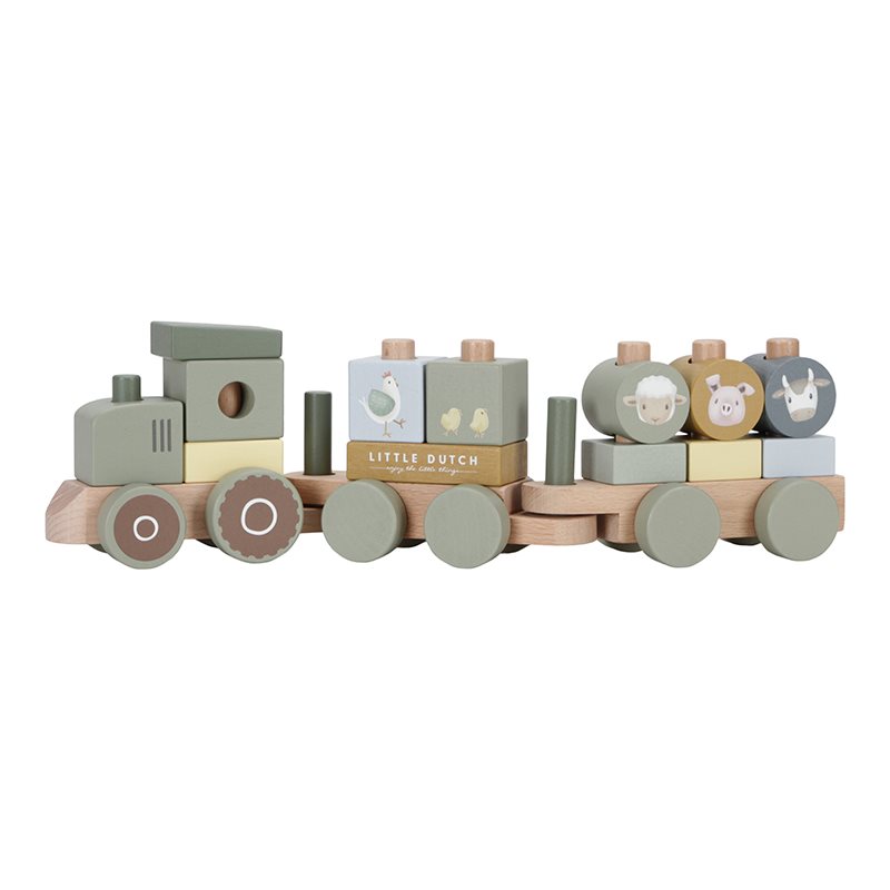 Little Dutch Steckzug Eisenbahn Stapelzug Holz-Zug Traktor Little Farm Little Dutch Steckzug Eisenbahn Stapelzug Holz-Zug Traktor Little Farm