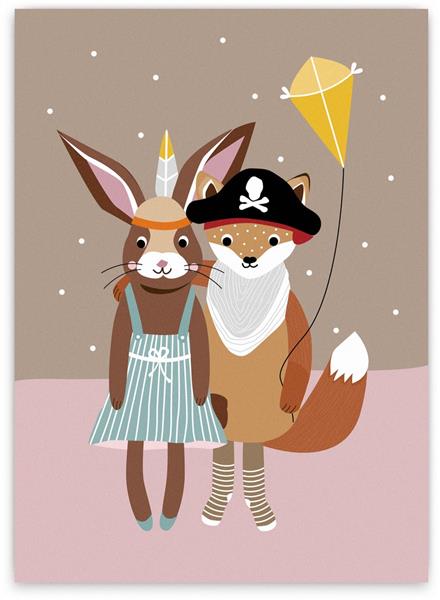 Nellie & Finn Postkarte Beste Freunde