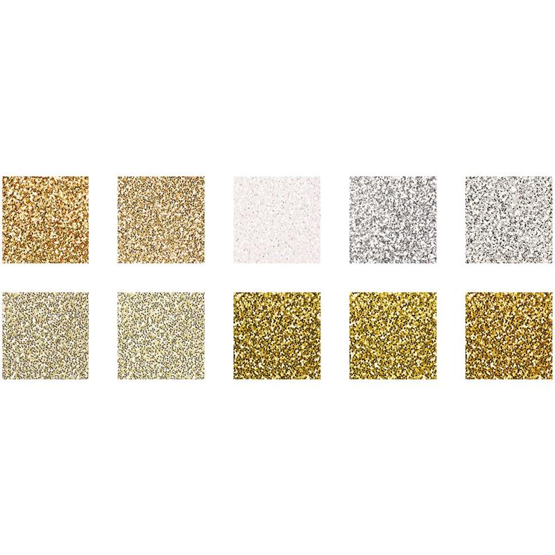 Paper Poetry Bastelpapier Glitterpapierblock Glamour Mix silber gold Paper Poetry Bastelpapier Glitterpapierblock Glamour Mix silber gold