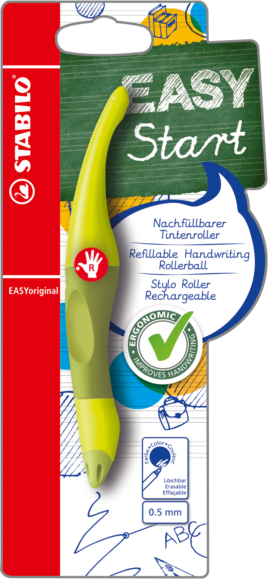 Stabilo Easy Original Tintenroller Rechtshänder Limone grün