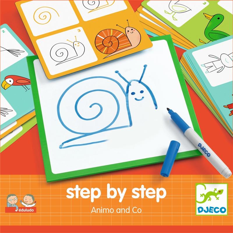 Djeco Lernspiel Step by Step - Tiere und Co.