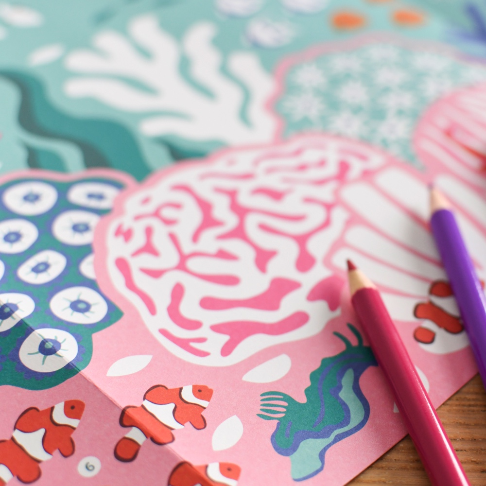 Poppik Poster zum Ausmalen Korallenriff ab 5 Jahren