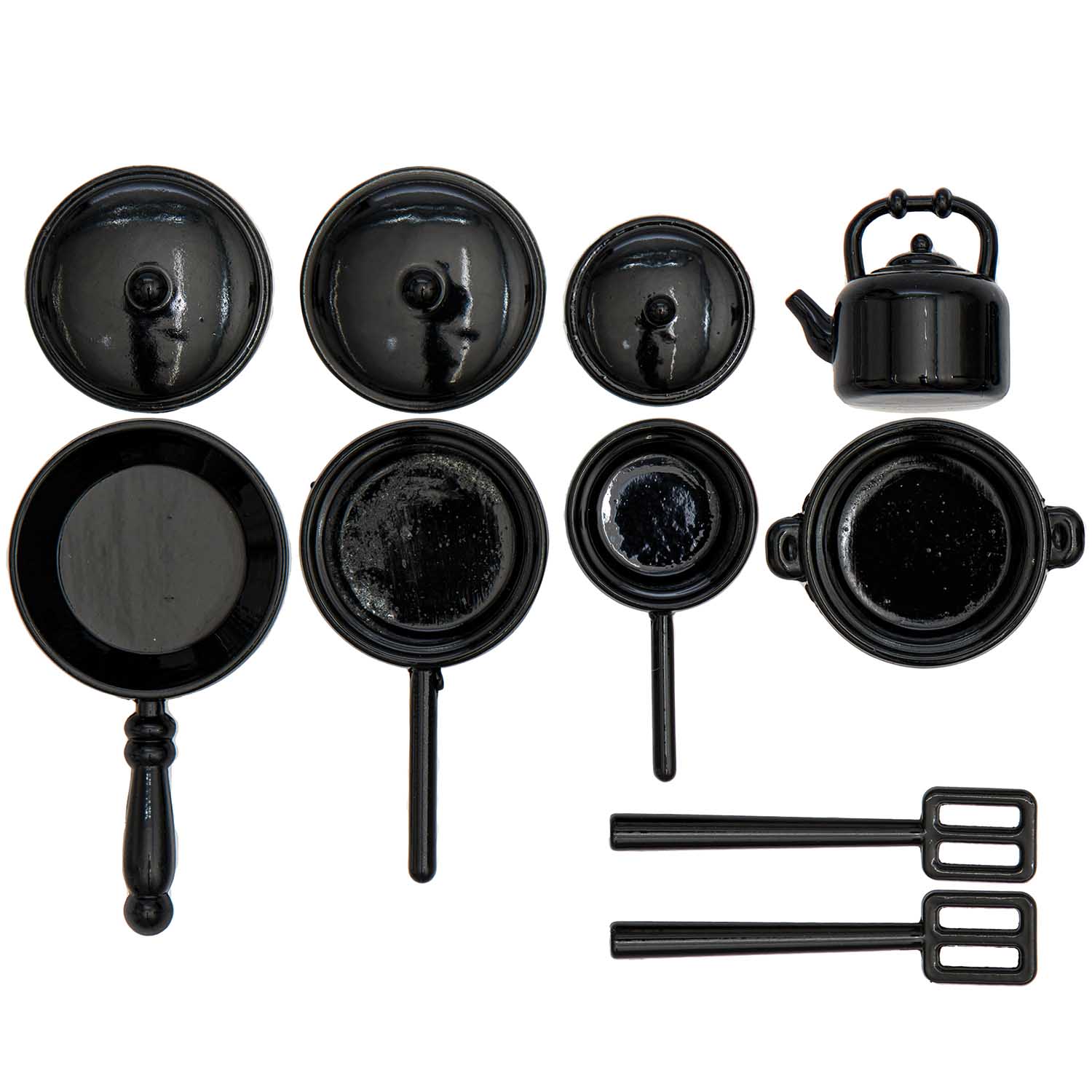 Rico Design Miniatur Kochutensilien Premium schwarz 7 teilig