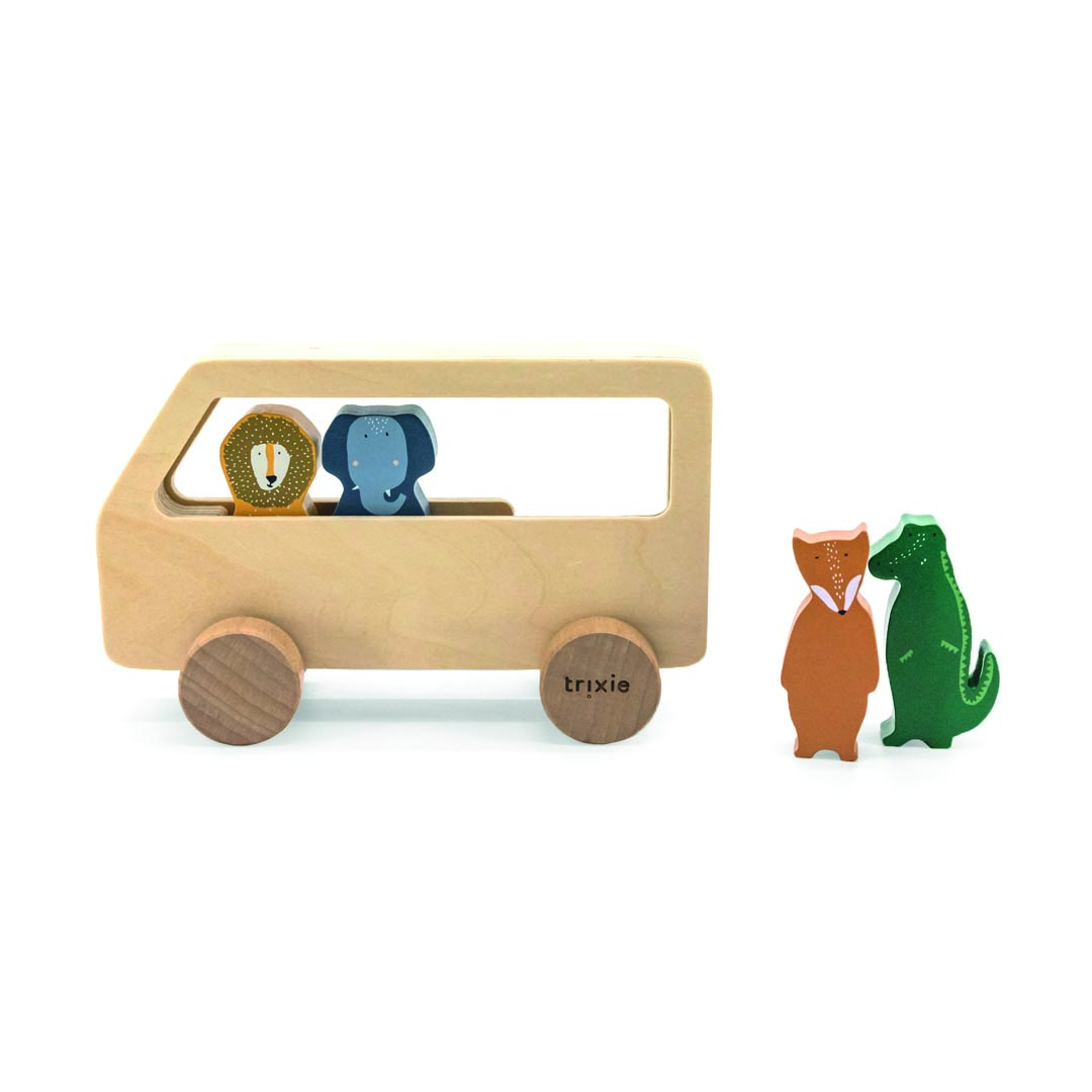 Trixie Baby Holzbus Spielzeug Bus mit Tieren Trixie Baby Holzbus Spielzeug Bus mit Tieren