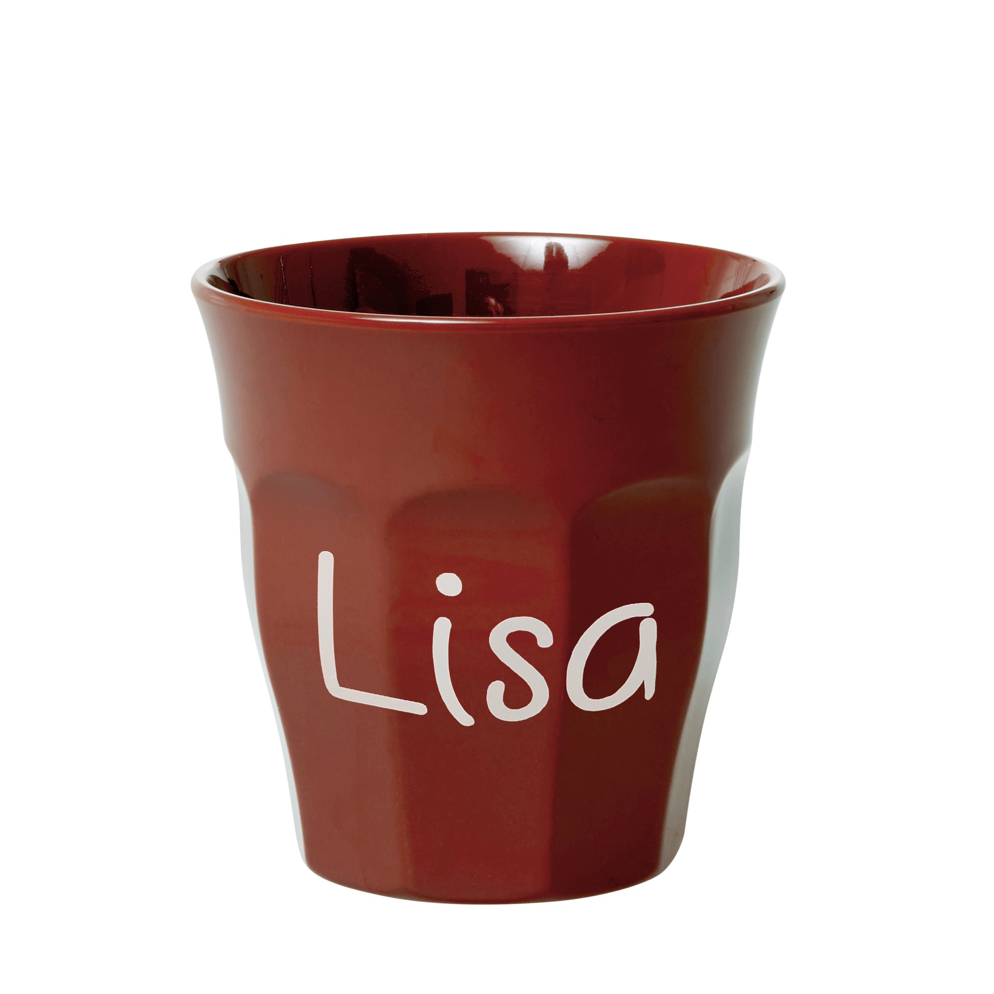 Elfenstall Rice Becher mit Wunsch-Namen personalisiert Medium Braun