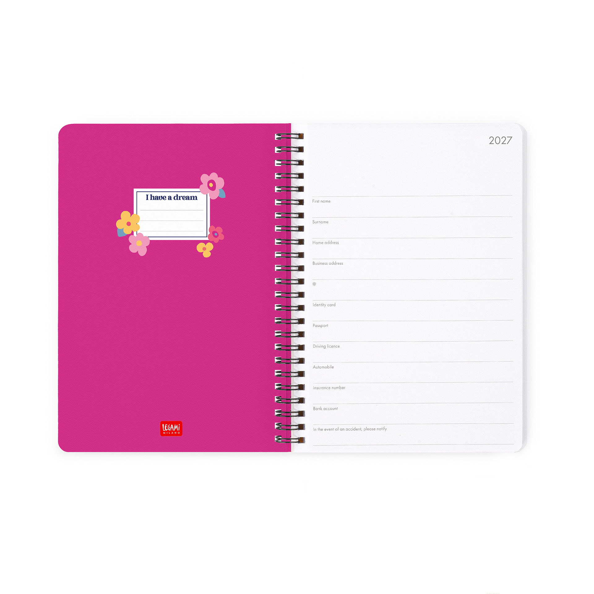 Legami Foto Wochenplaner Kalender 2026/2027 Medium Flowers