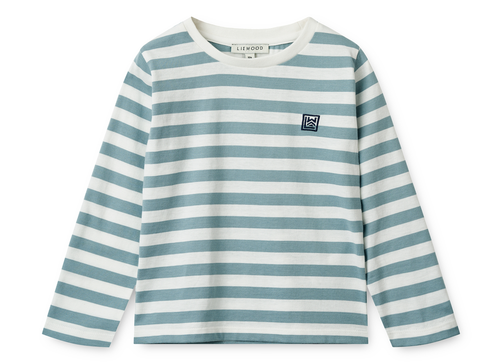 Liewood Longsleeve Langarm-Shirt Sea blue white 134 / 9 Jahre