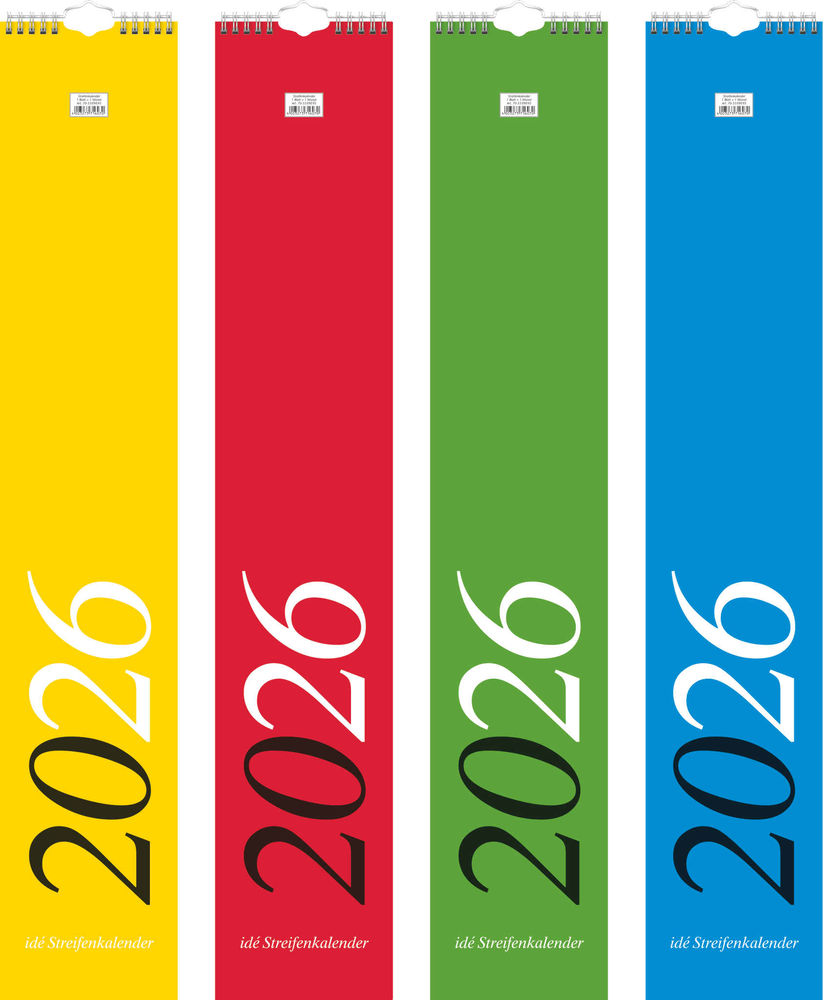 Brunnen Streifenkalender 2026 sortiert