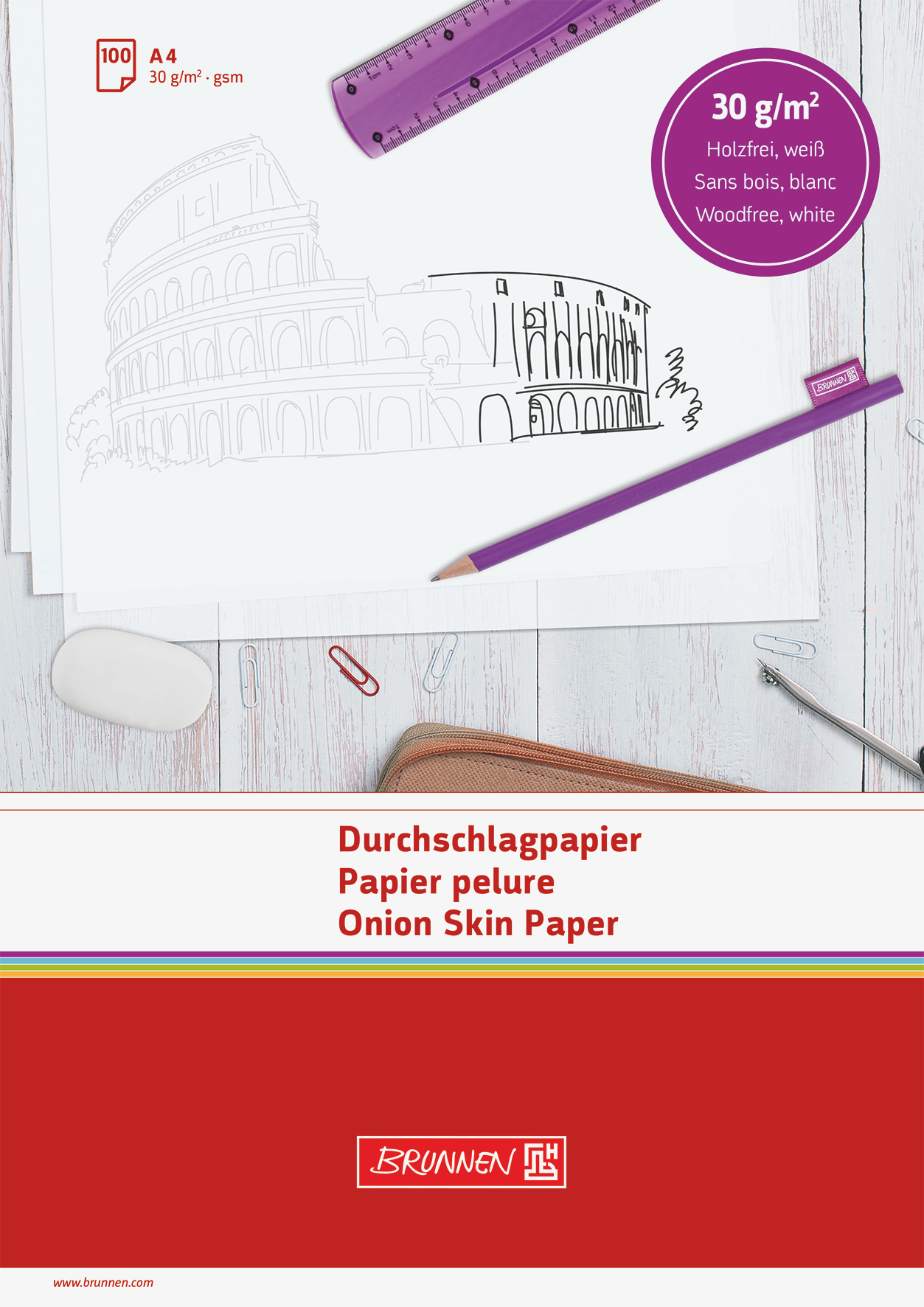 Brunnen Durchschlagpapier Din A4 100 Blatt