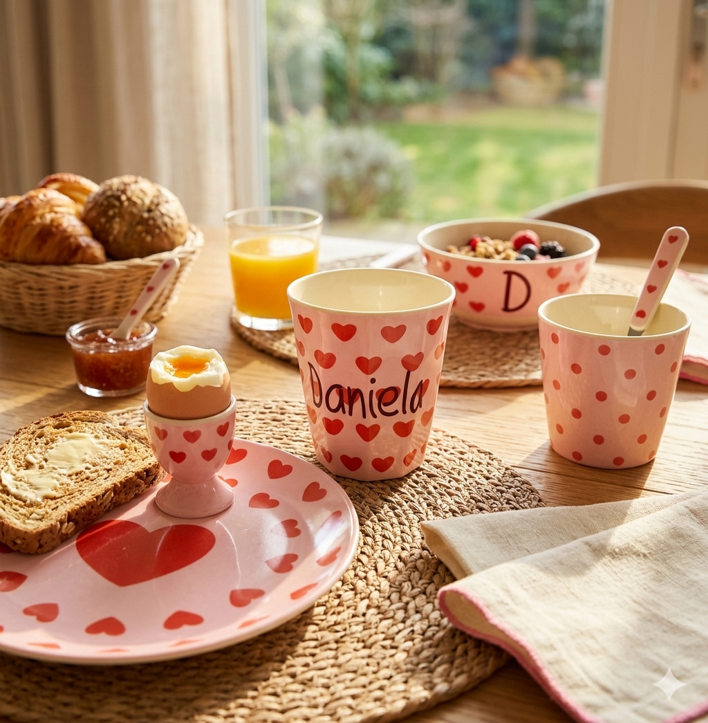 Elfenstall Rice Becher mit Wunsch-Namen personalisiert Medium Herz Sweet Hearts Print