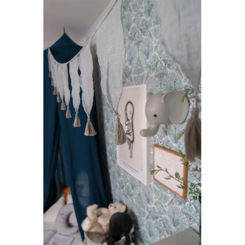 JaBaDaBaDo Stoff-Wimpelkette Girlande grey grau, 4 meter