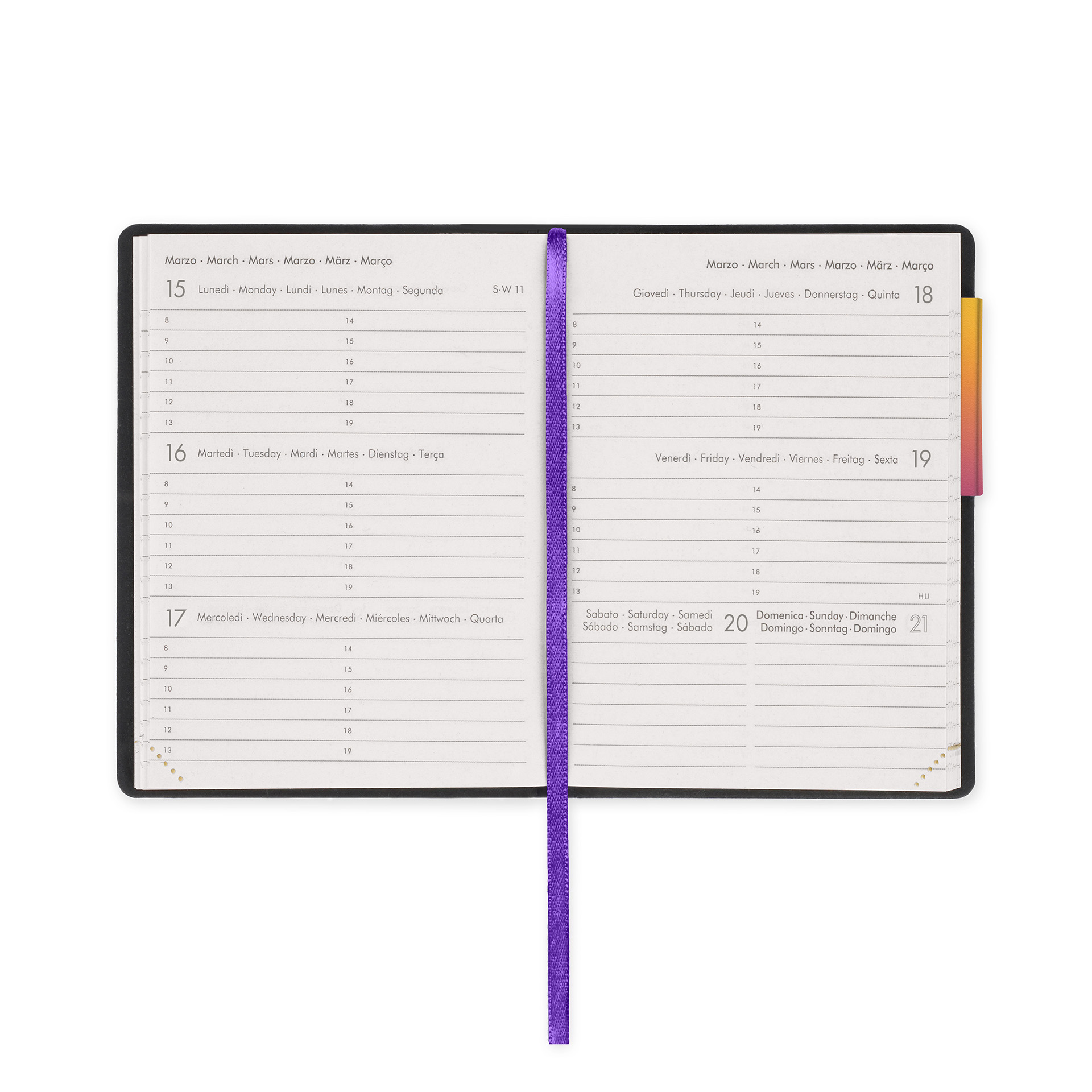 Legami Kalender Terminplaner für 12 Monate Wochenübersicht Mini 2027 Sunset Vibes
