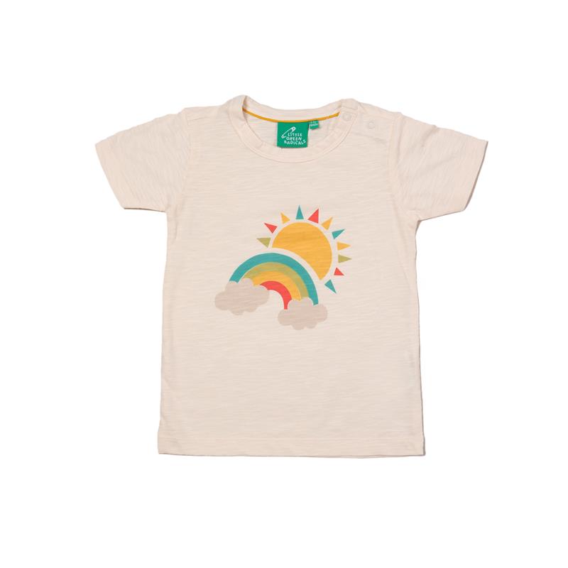 Little Green Radicals Kinder T-Shirt Sun and Rainbow 6-7 Jahre Größe 122