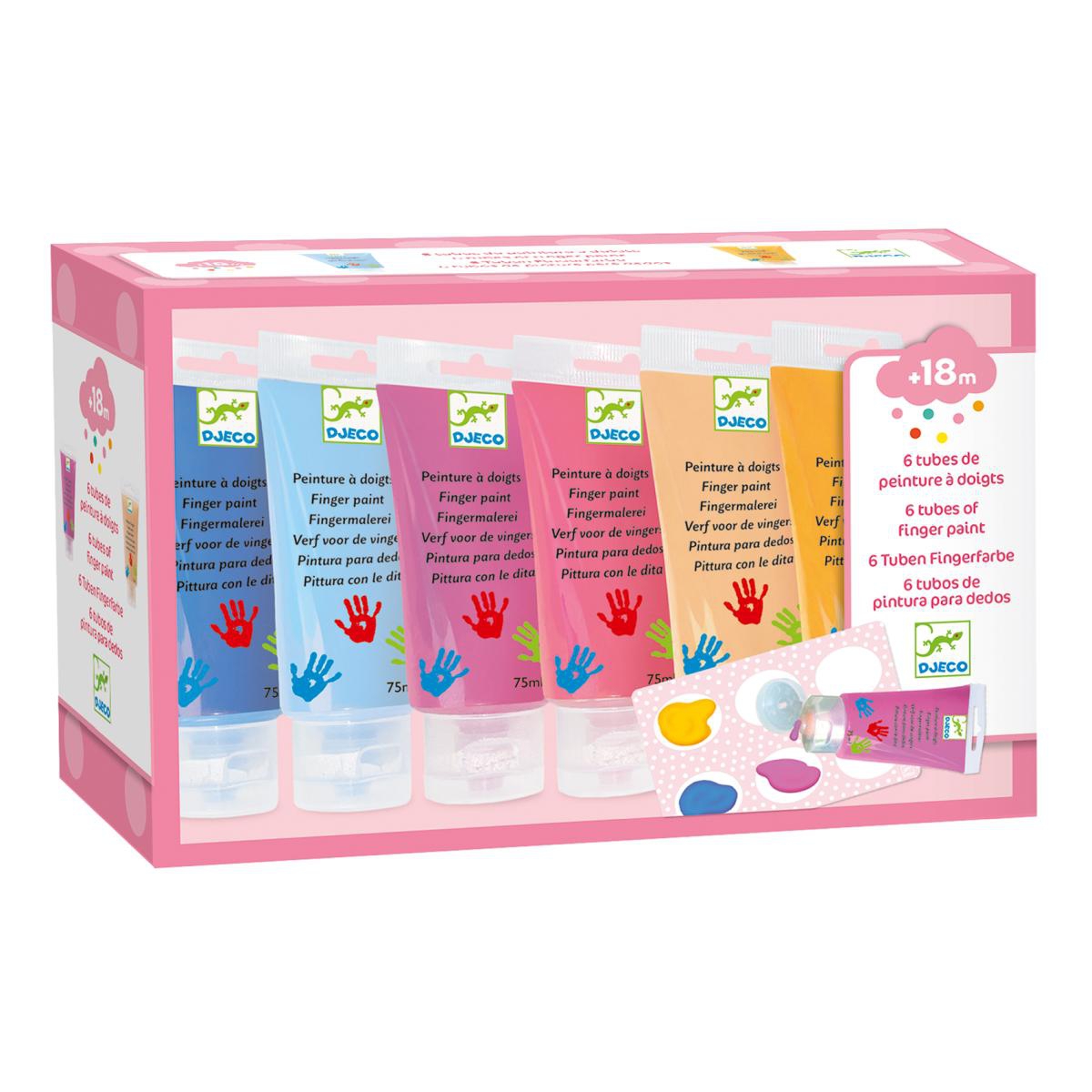 Djeco Fingerfarben Fingermalfarben Sweet  mit 6 verschiedenen Farben