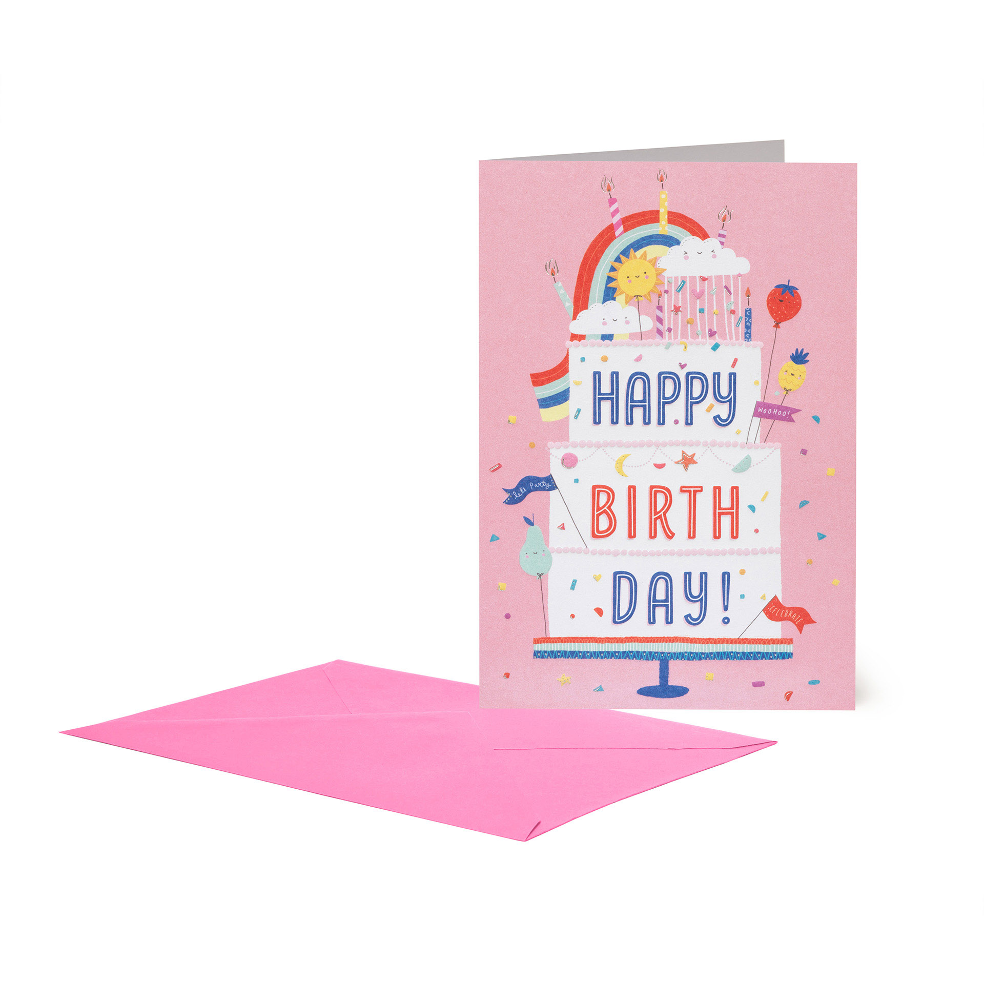 Legami Glückwunschkarte Grußkarte Happy Birthday Rainbow Cake
