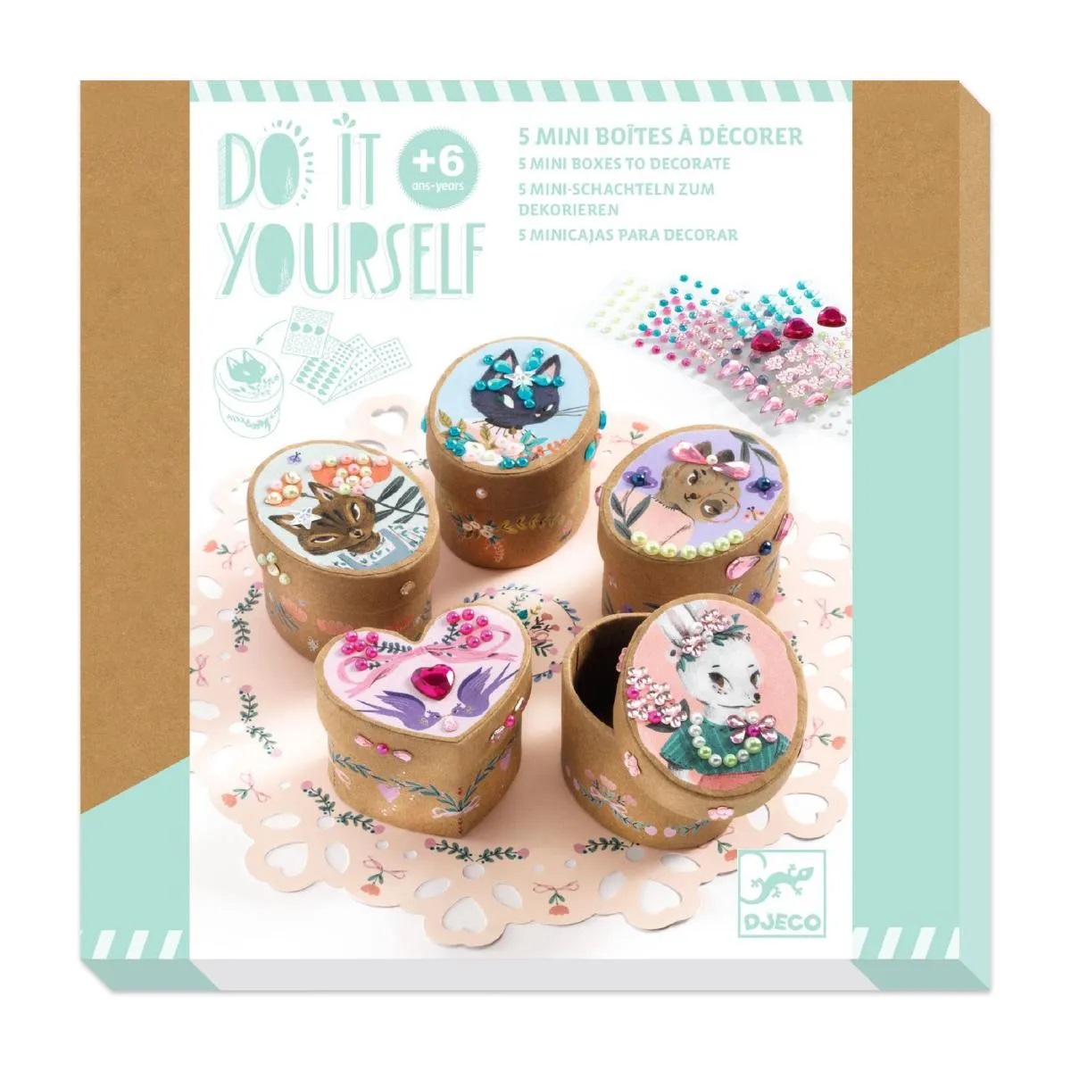 Djeco DIY 5 Mini-Schachteln Bastelset Djeco DIY 5 Mini-Schachteln Bastelset