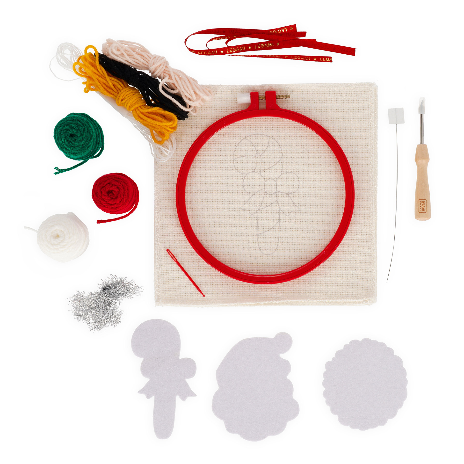 Legami DIY Set für Weihnachtsanhänger Punch Needle Kit