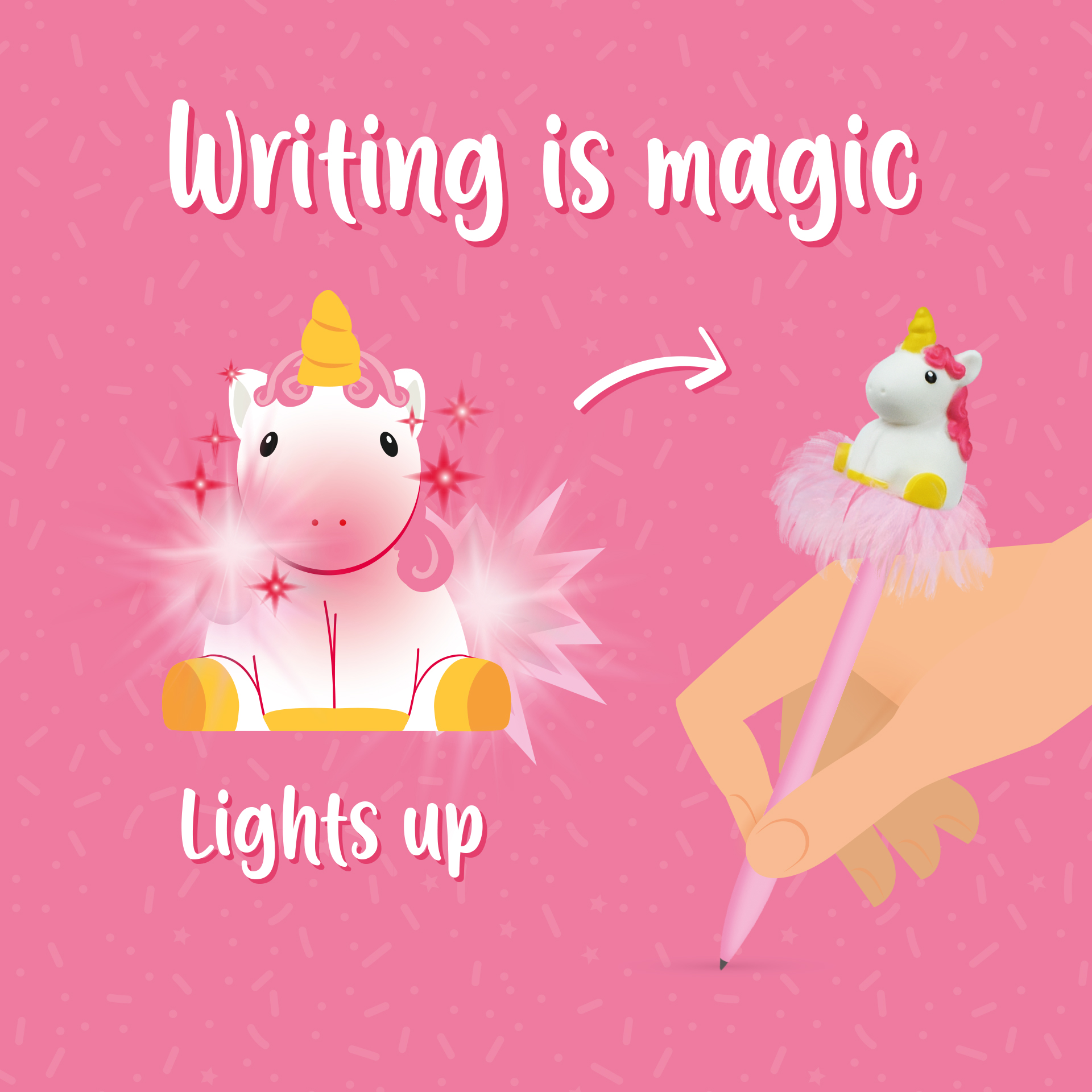 Legami Leuchtender Kugelschreiber Writing is Magic Unicorn Einhorn