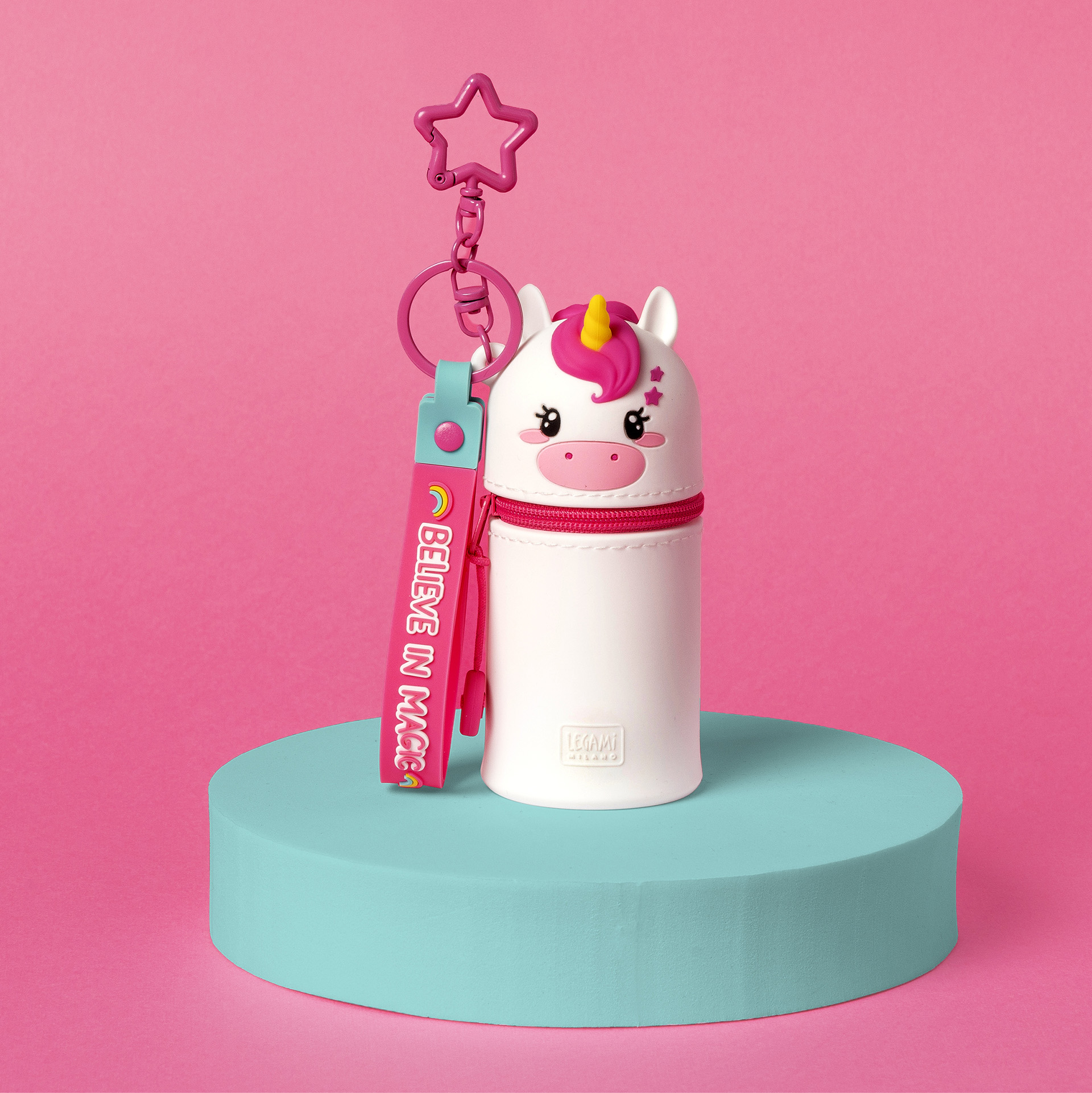 Legami Mini Kawaii Münztasche mit Schlüsselanhänger Unicorn Einhorn