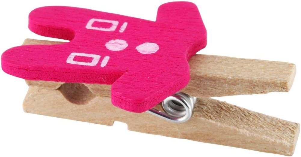 Elfenstall Kleine Mini Holz Wäscheklammern / Holzklammer Hose Pink