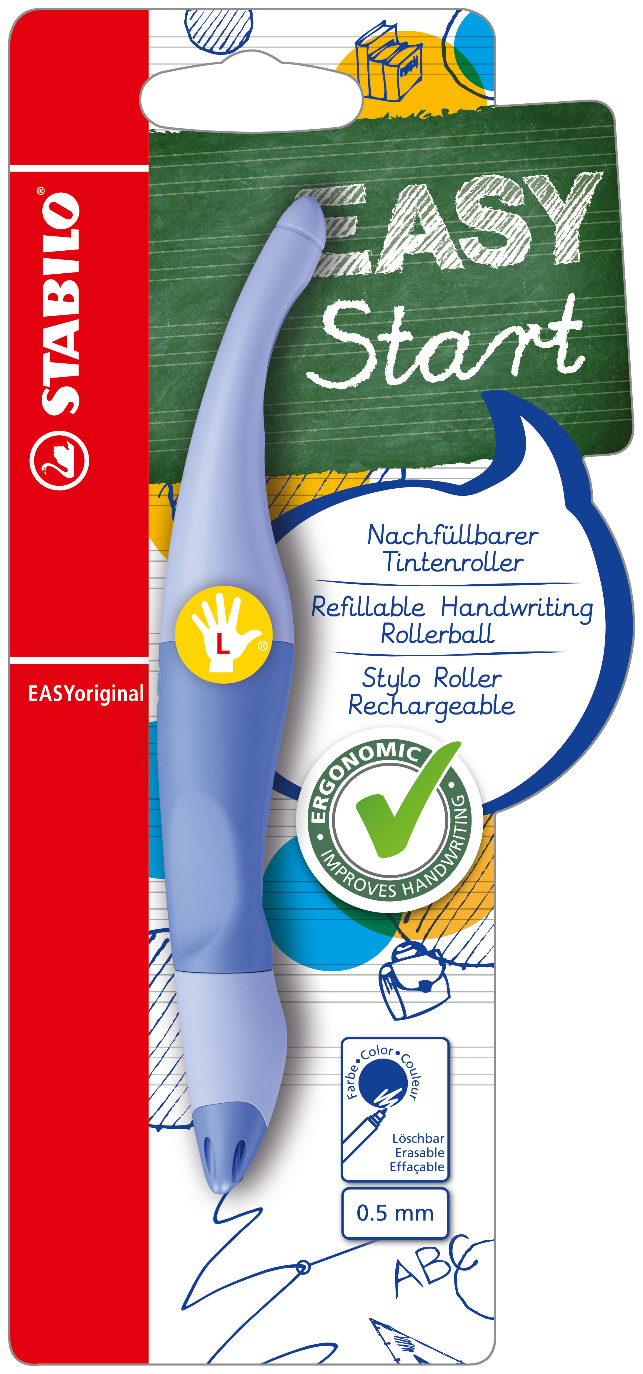 Stabilo Easy Original Tintenroller Linkshänder Pastell wolkenblau Stabilo Easy Original Tintenroller Linkshänder Pastell wolkenblau