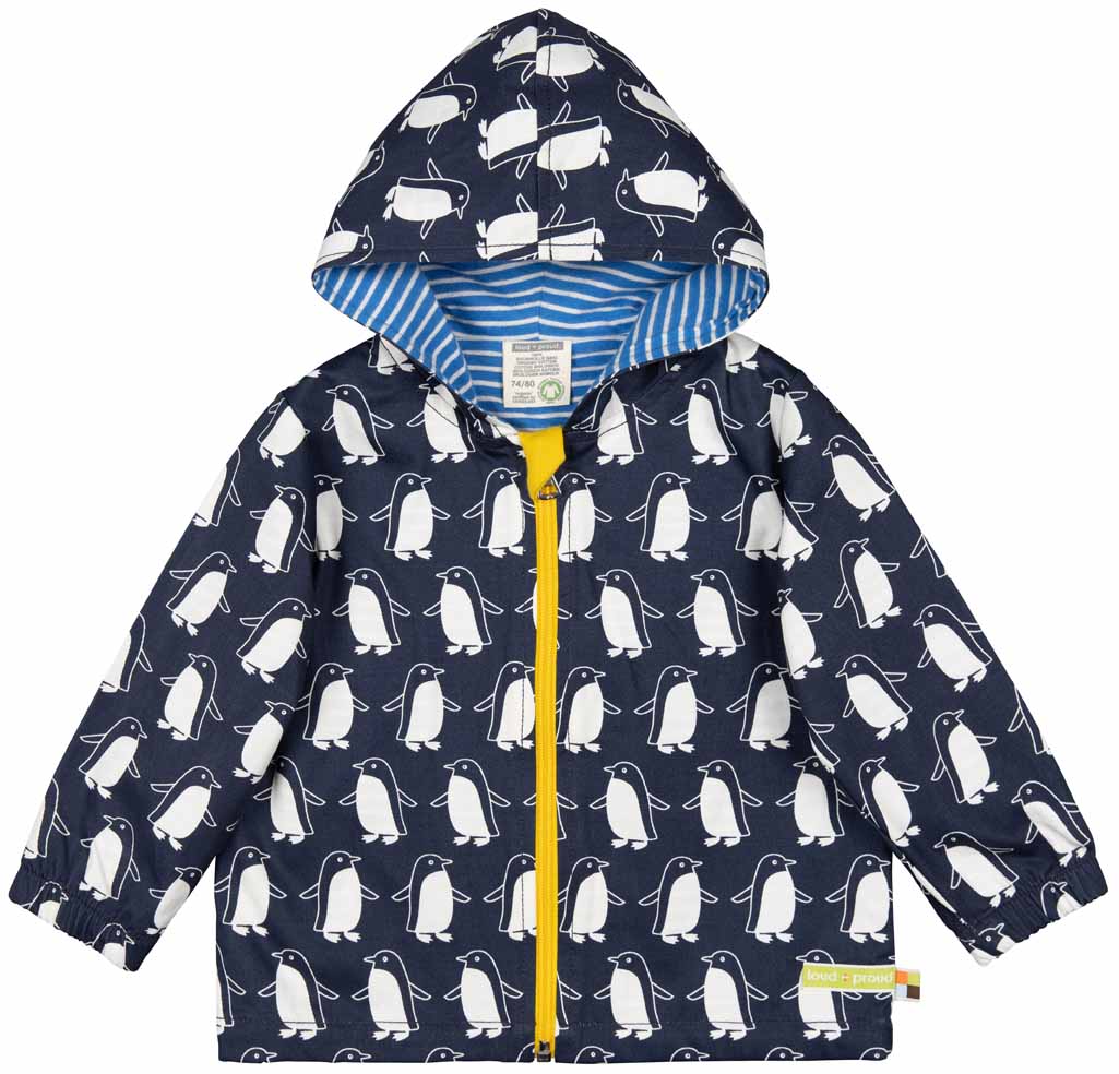 Loud + Proud Wasserabweisende Jacke Midnight Pinguin 62/68