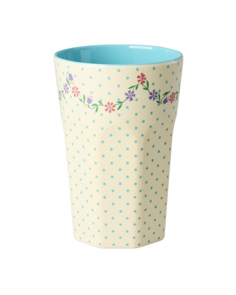 Rice Becher Trinkbecher Melamin Dots and Flowers Print large tall
