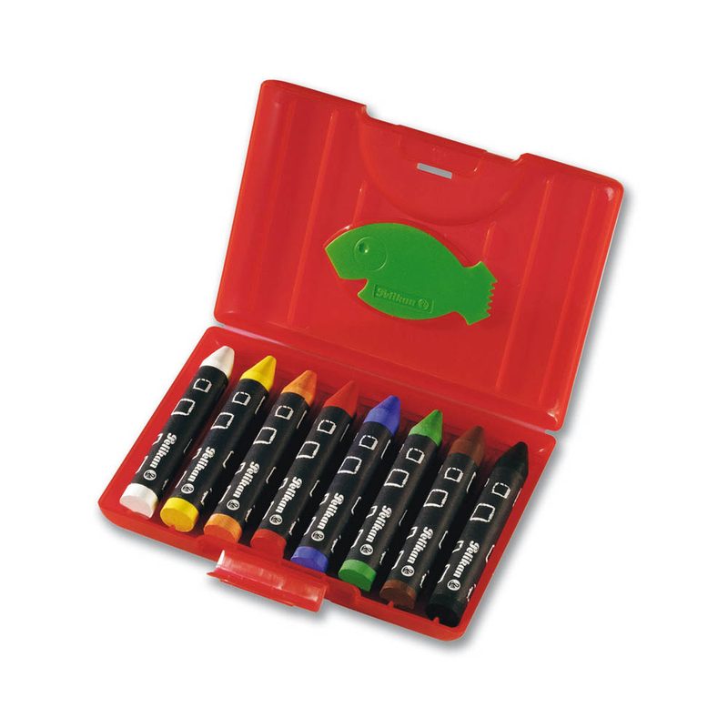Pelikan Wachsmalstifte mit Hülle rot wasserfest 8 Sück