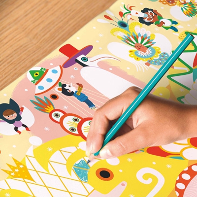 Poppik Poster zum Ausmalen Karneval ab 5 Jahren