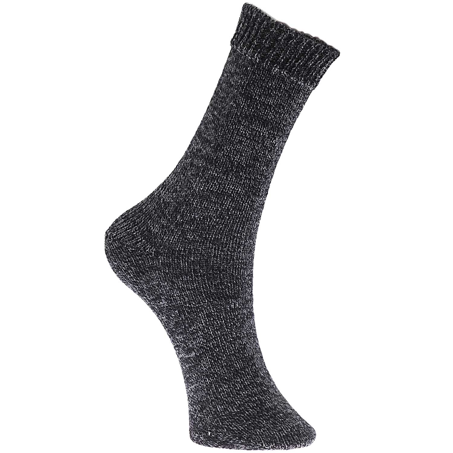 Rico Design Strumpf-Wolle Superba Premium Mouliné 4-fädig Wolle 100g Farbe 004 Schwarz-Grau