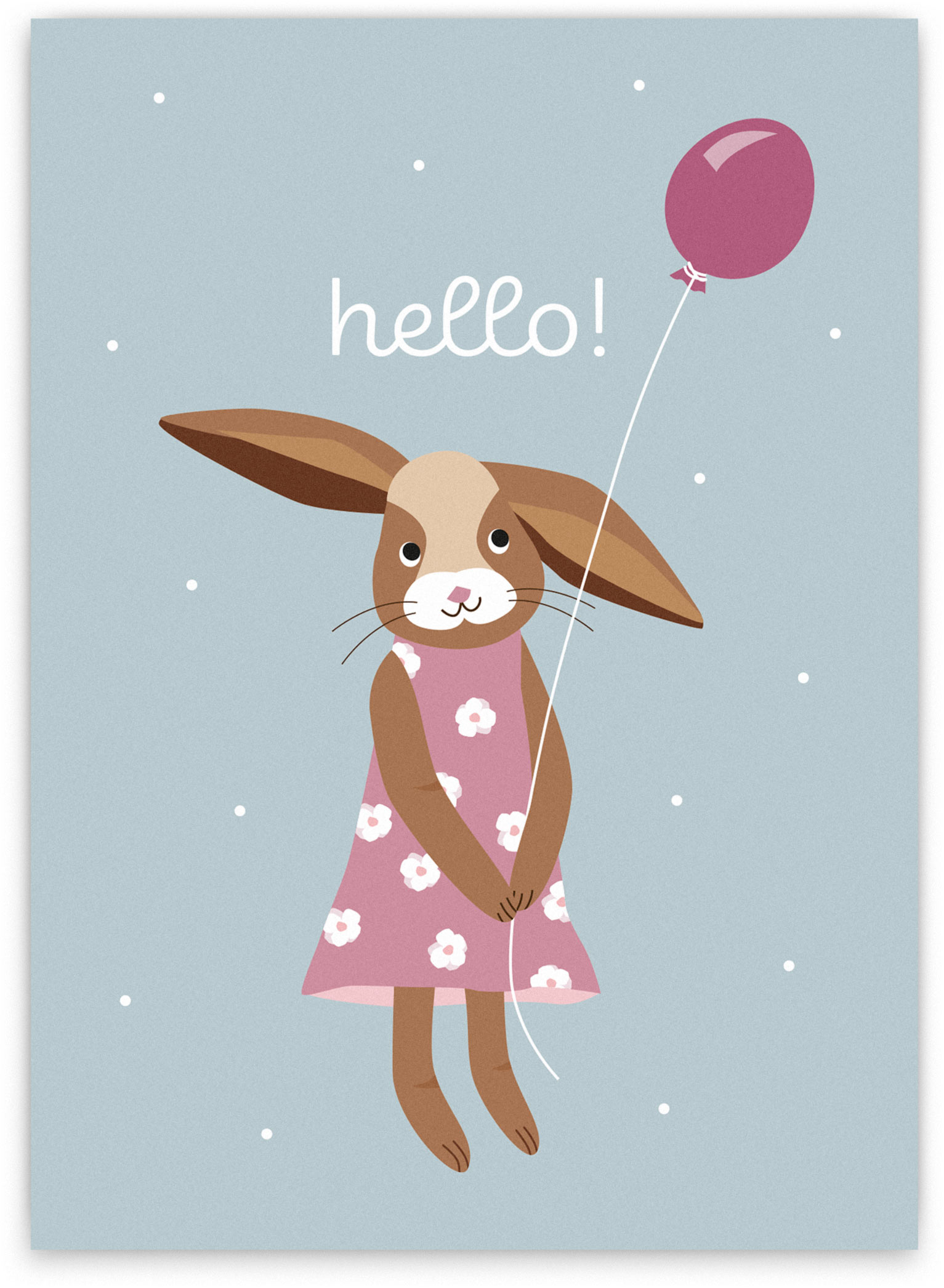 Nellie & Finn Postkarte Hase Hello