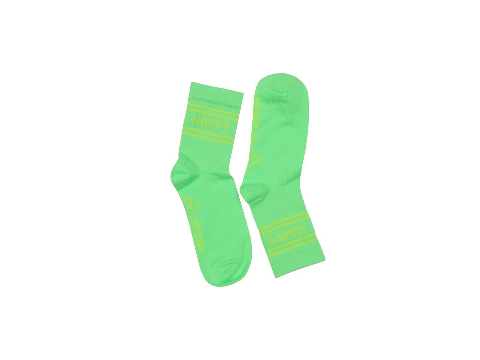 Kindersocken Strümpfe Neon Grün Happy 15-20 (1-3 Jahre)