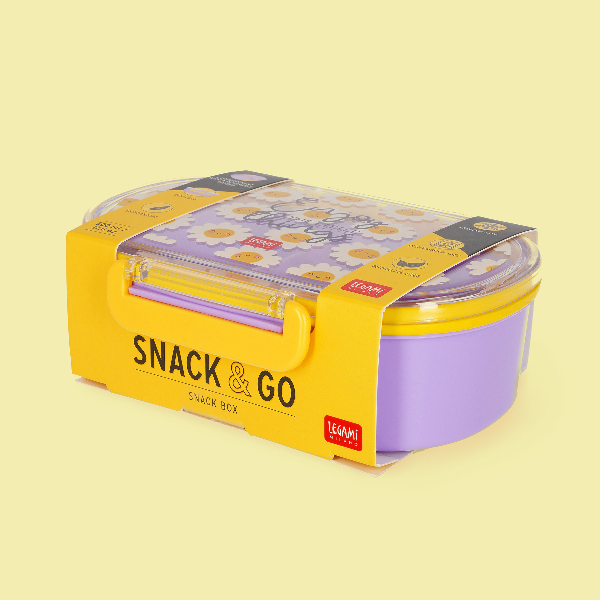 Legami Lunchbox Snackbox - Snack & Go - Daisy Blume lila