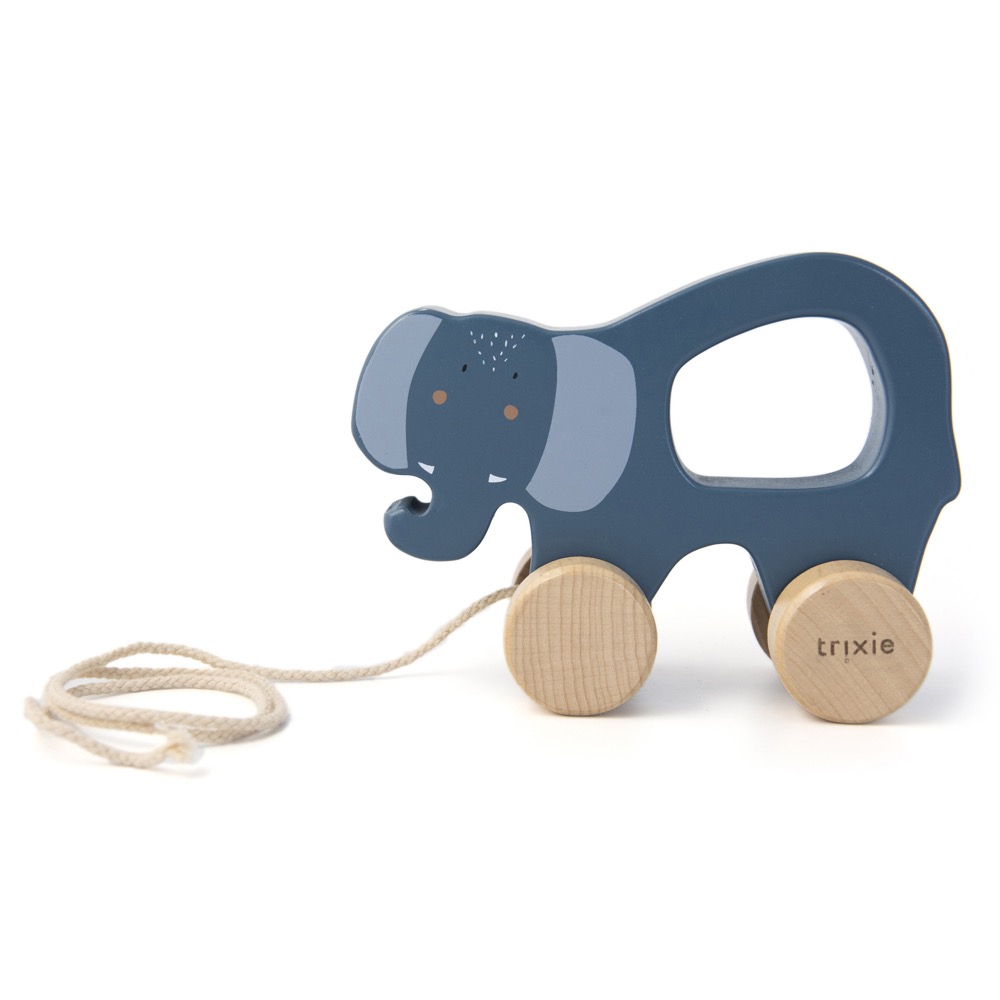 Trixie Holz-Nachziehtier Mrs Elephant Elefant blau Trixie Holz-Nachziehtier Mrs Elephant Elefant blau