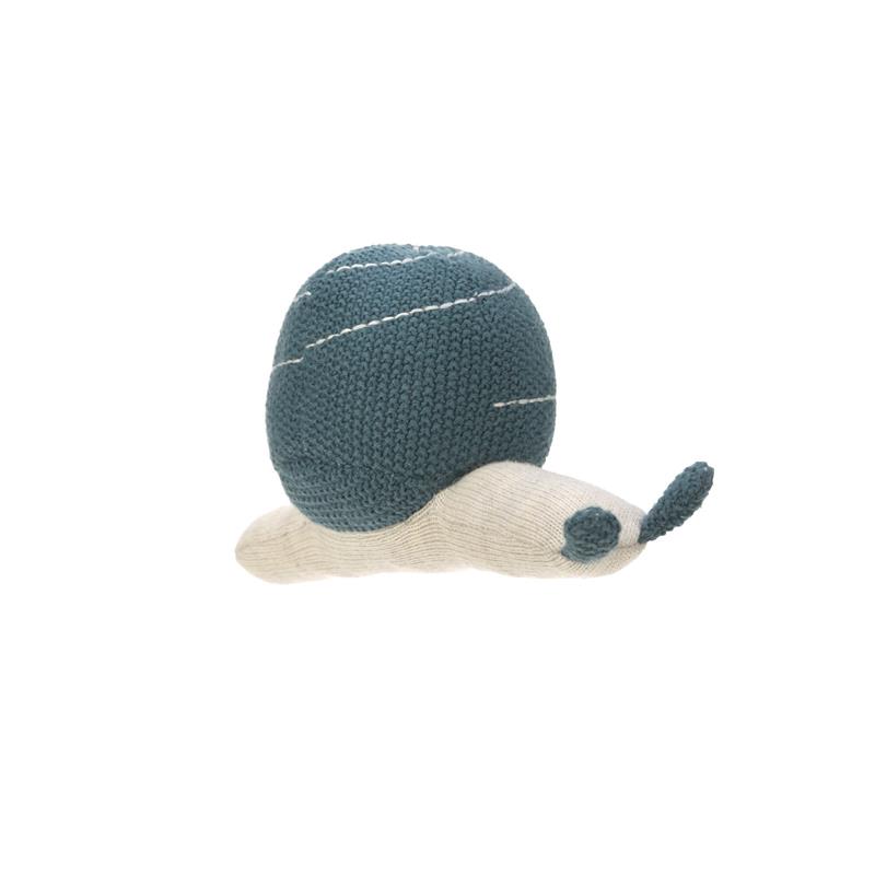 Lässig Strick Kuscheltier mit Rassel Knitted To Garden Explorer Schnecke blau