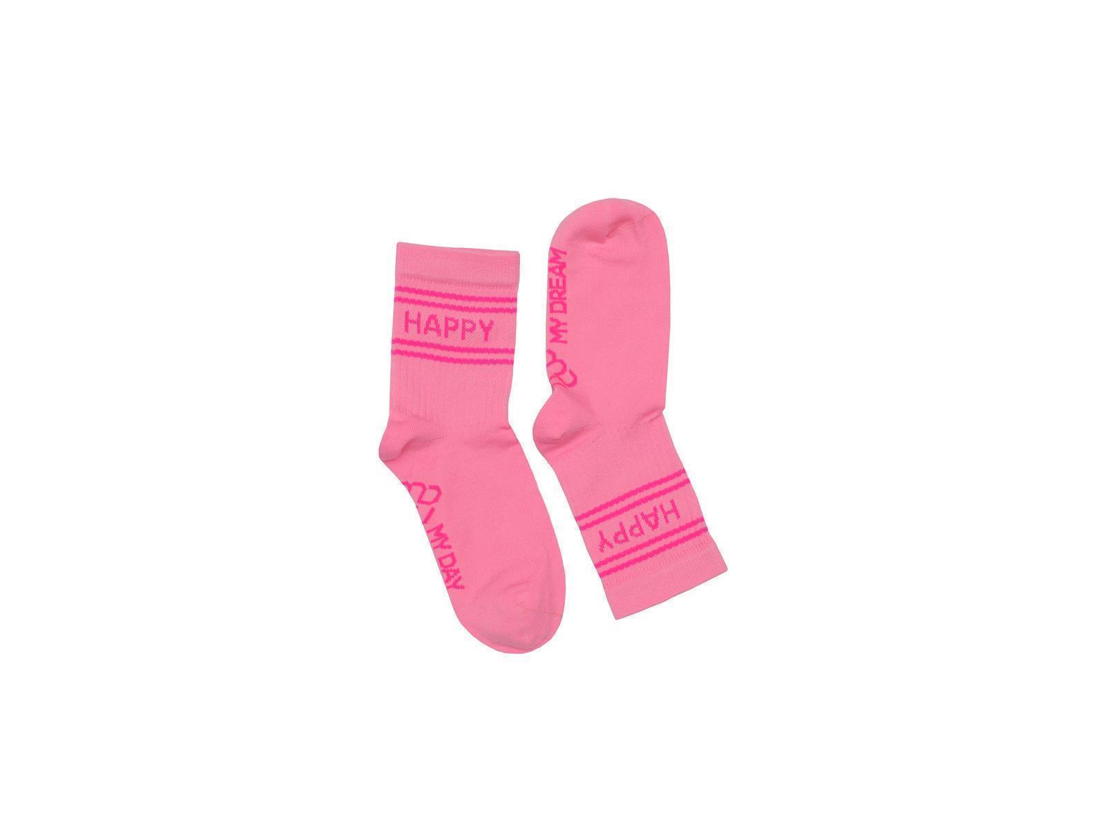 Kindersocken Strümpfe Neon Pink Happy 36-39