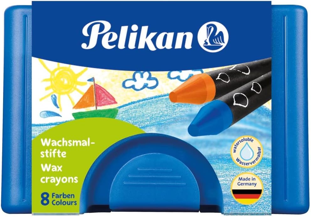 Pelikan Wachsmalstifte mit Hülle blau wasservermalbar 8 Sück