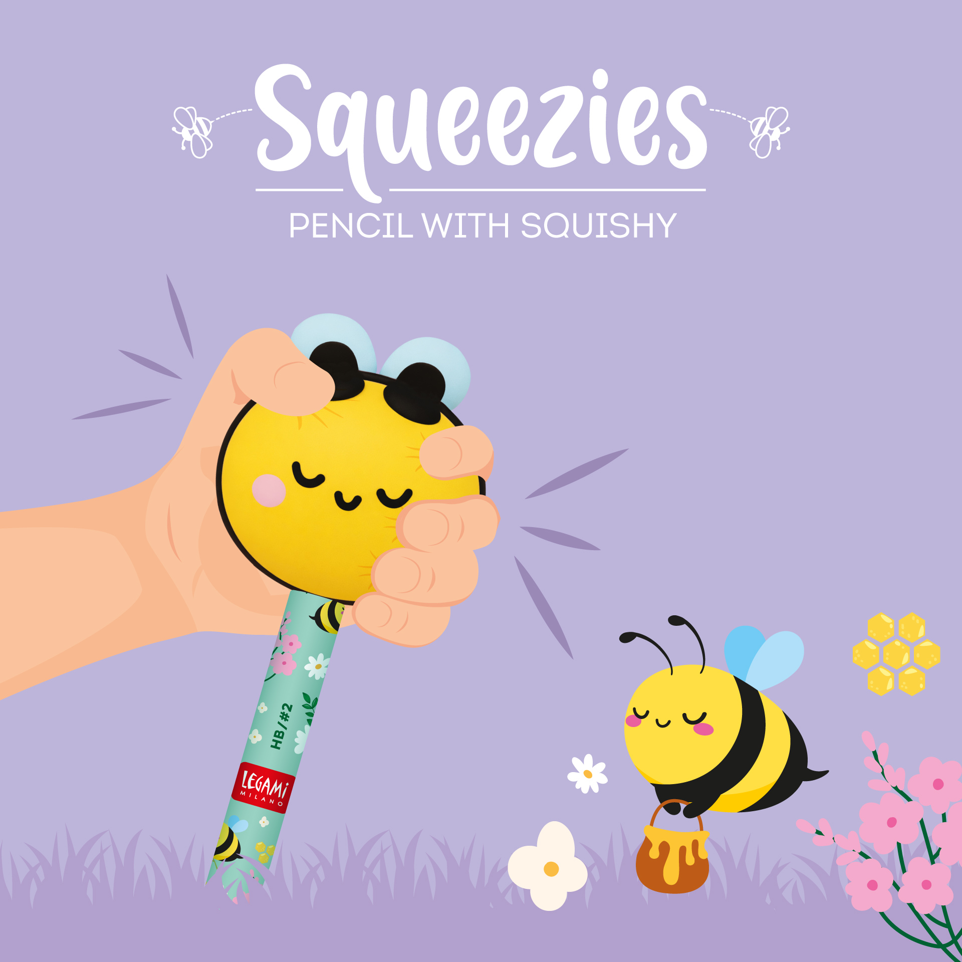 Legami Squeezies Anti-Stress-Bleistift Bee Biene