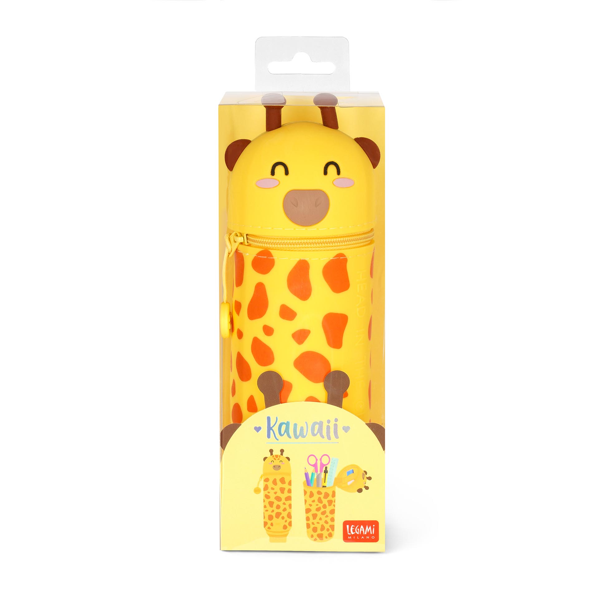 Legami 2 in 1 Federmäppchen aus Silikon Kawaii Giraffe