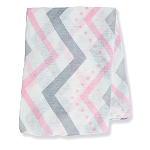 Lulujo Baby Musselin-Pucktuch aus Baumwolle Streifen grau/rosa
